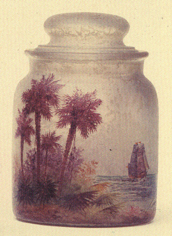 4204 – Handel Jar with Palm Trees